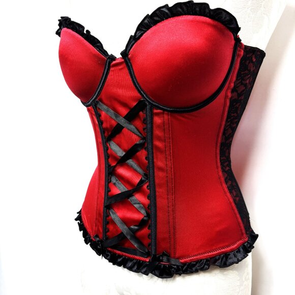 Morbid Threads Y2K Red & Black Corset Sz 34B - Picture 2 of 13